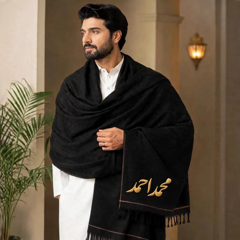 EMBROIDERED CUSTOMIZED NAME SHAWL FOR MEN